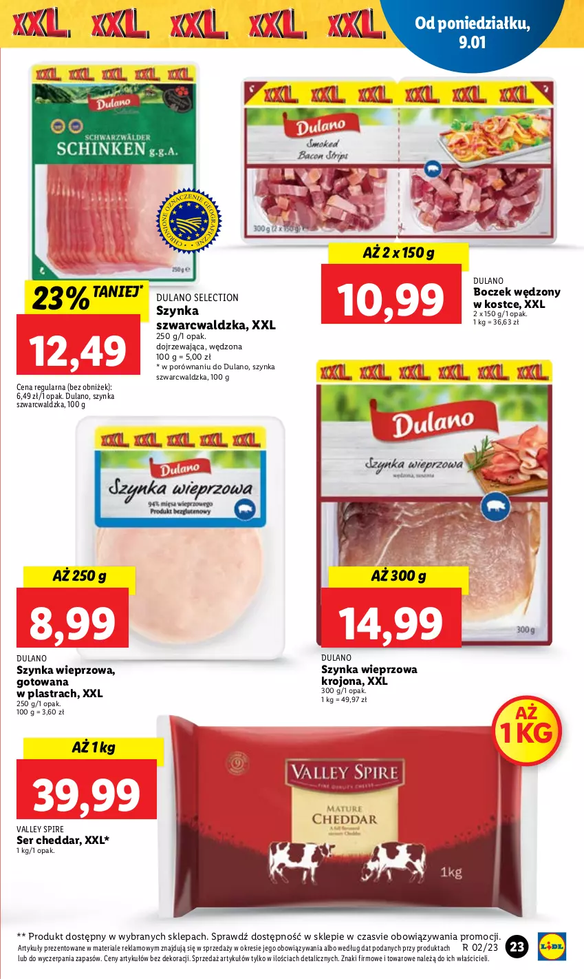 Gazetka promocyjna Lidl - GAZETKA - ważna 09.01 do 11.01.2023 - strona 27 - produkty: Boczek, Cheddar, Dulano, Por, Ser, Szynka, Szynka wieprzowa