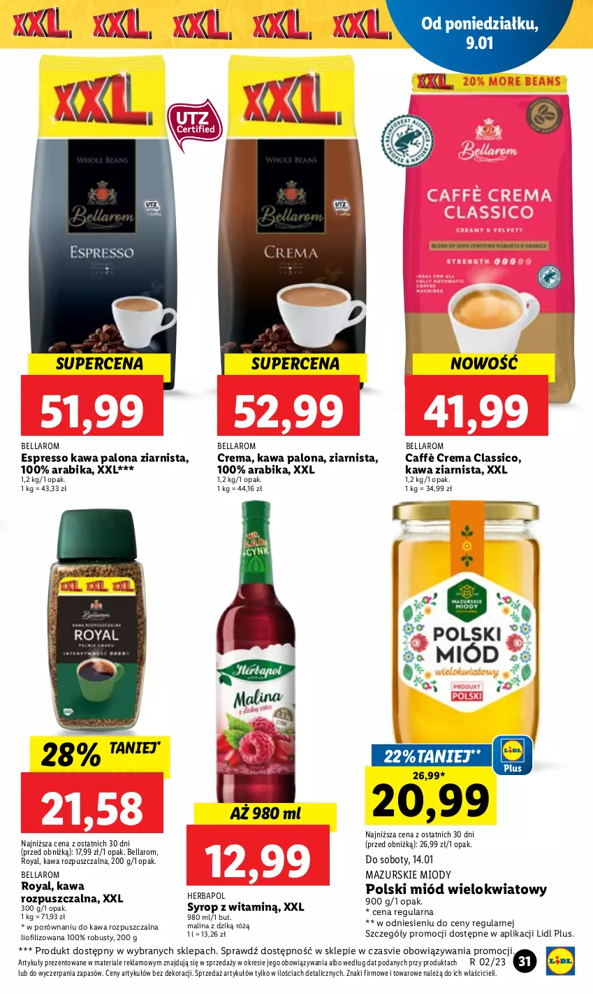 Gazetka promocyjna Lidl - GAZETKA - ważna 09.01 do 11.01.2023 - strona 35 - produkty: Bell, Bella, Herbapol, Kawa, Kawa rozpuszczalna, Kawa ziarnista, Miód, Por, Syrop