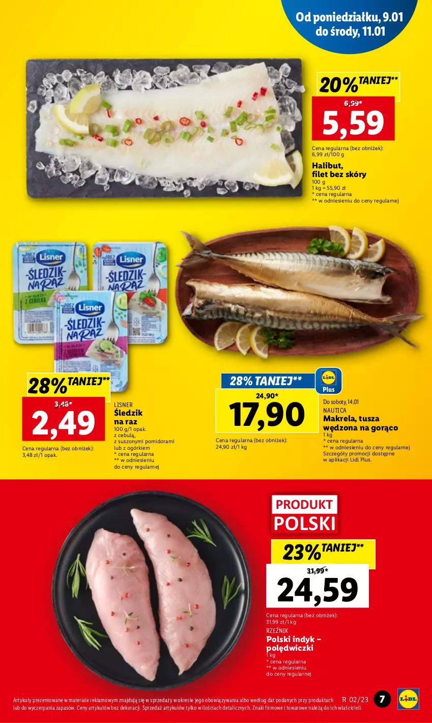 Gazetka promocyjna Lidl - GAZETKA - ważna 09.01 do 11.01.2023 - strona 7 - produkty: Halibut, Lisner, Tusz