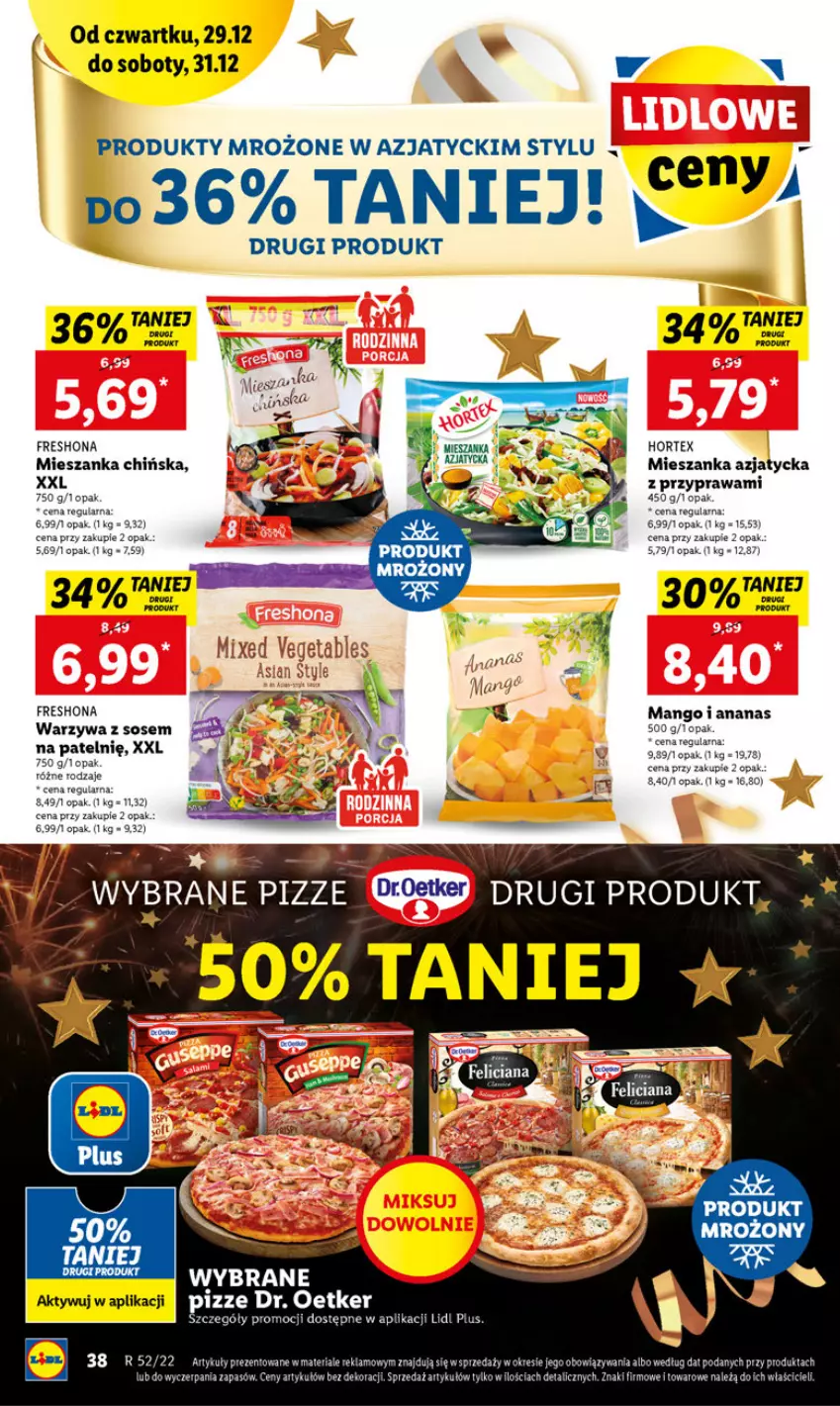 Gazetka promocyjna Lidl - GAZETKA - ważna 29.12 do 31.12.2022 - strona 40 - produkty: Ananas, Dr. Oetker, Hortex, Mango, Produkty mrożone, Sos, Warzywa