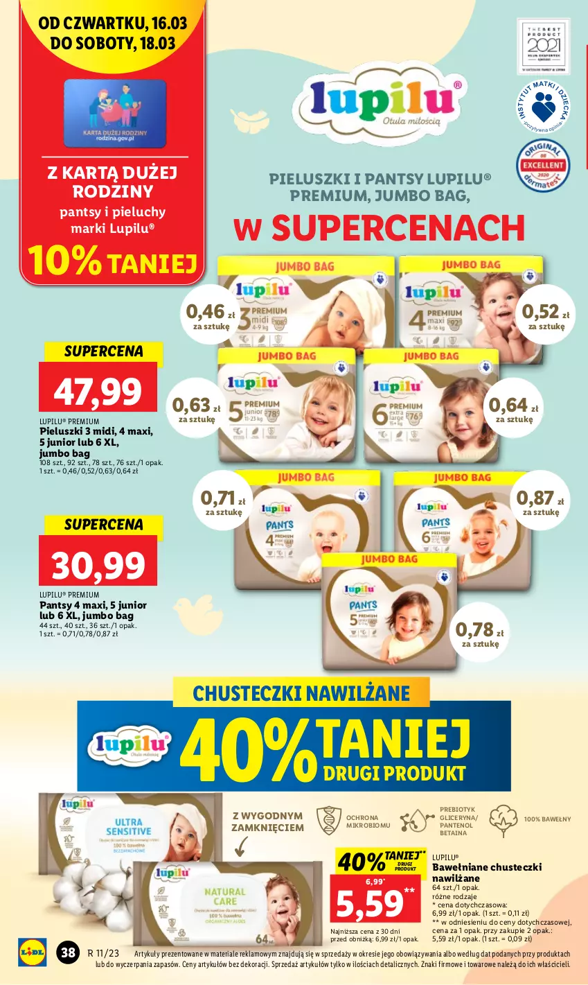 Gazetka promocyjna Lidl - GAZETKA - ważna 16.03 do 18.03.2023 - strona 40 - produkty: Chusteczki, Gra, O Bag, Pieluchy, Rum