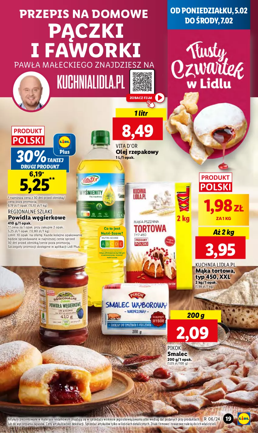 Gazetka promocyjna Lidl - GAZETKA - ważna 05.02 do 07.02.2024 - strona 23 - produkty: Fa, Faworki, Kuchnia, Mąka, Mąka tortowa, Olej, Olej rzepakowy, PIKOK, Smalec, Wazon