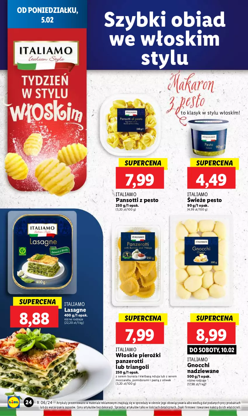 Gazetka promocyjna Lidl - GAZETKA - ważna 05.02 do 07.02.2024 - strona 28 - produkty: Burrata, Gnocchi, Lasagne, Mozzarella, Pesto, Ser