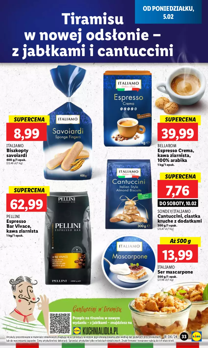 Gazetka promocyjna Lidl - GAZETKA - ważna 05.02 do 07.02.2024 - strona 37 - produkty: Bell, Bella, Biszkopty, Ciastka, Jabłka, Kawa, Kawa ziarnista, Mascarpone, Ser