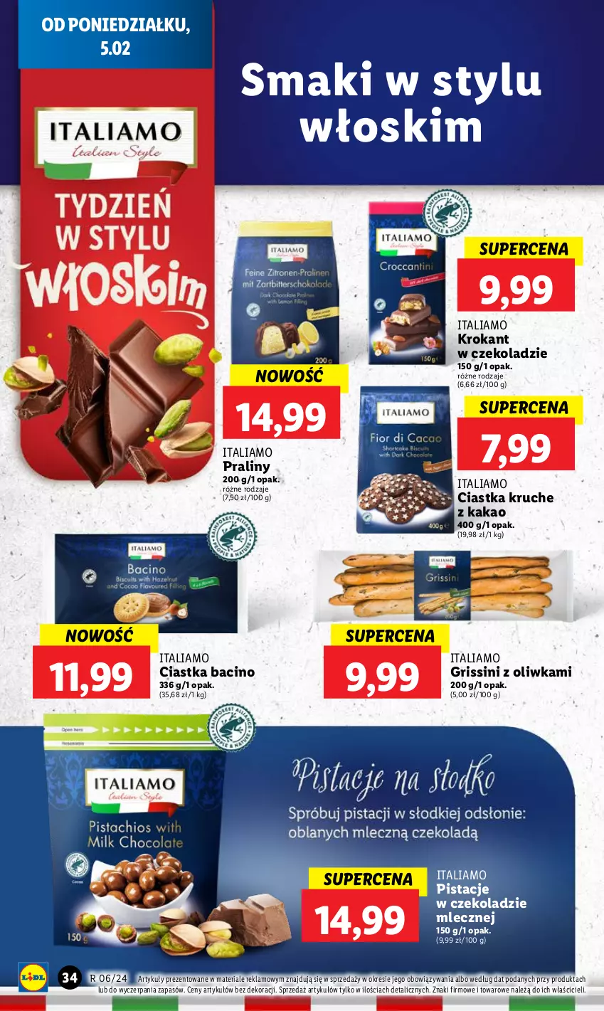 Gazetka promocyjna Lidl - GAZETKA - ważna 05.02 do 07.02.2024 - strona 38 - produkty: Ciastka, Grissini, Kakao, Pistacje, Praliny