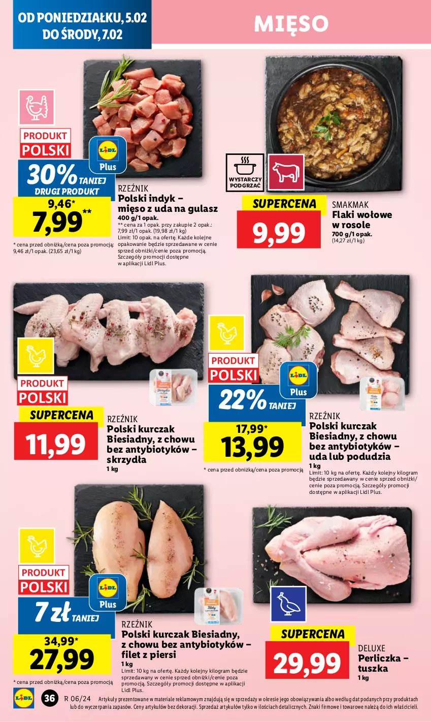 Gazetka promocyjna Lidl - GAZETKA - ważna 05.02 do 07.02.2024 - strona 40 - produkty: Flaki, Flaki wołowe, Gra, Kurczak, Mięso, Olej, Perliczka, Tusz