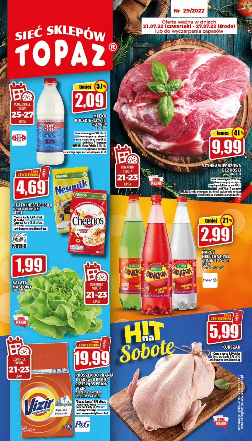 Gazetka promocyjna Topaz - Gazetka - ważna 21.07 do 27.07.2022 - strona 1 - produkty: BIC, Fa, Hellena, Waga