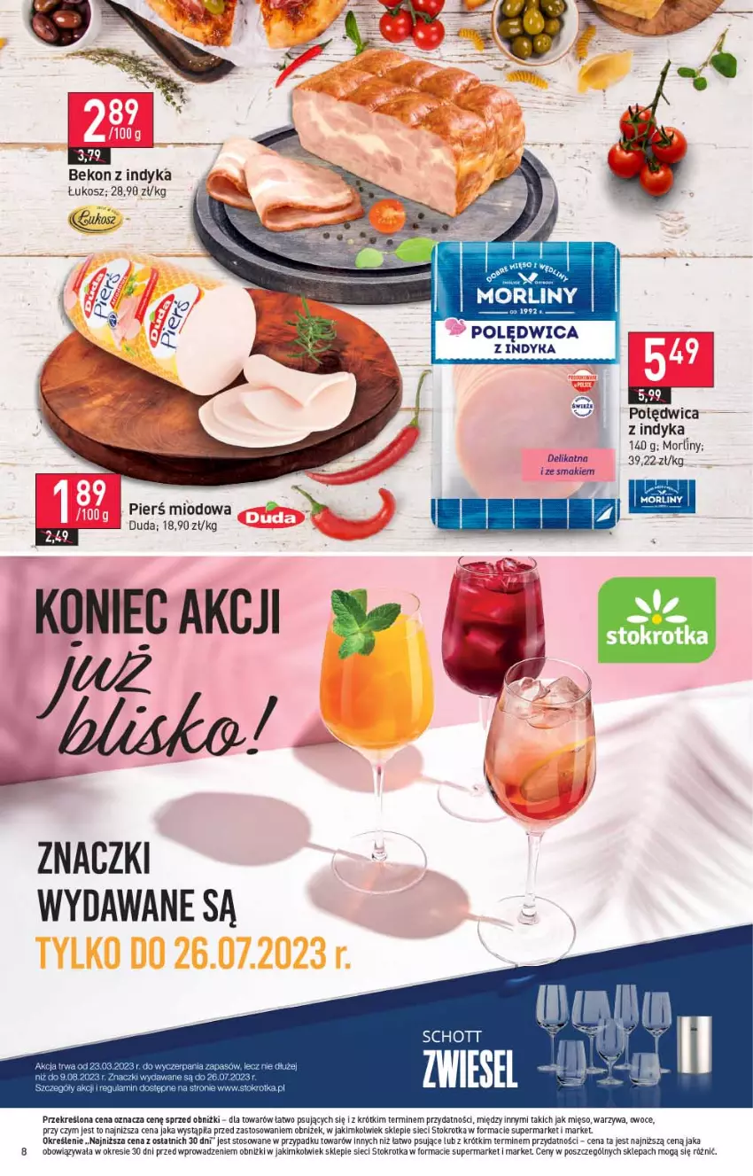 Gazetka promocyjna Stokrotka - Supermarket - ważna 20.07 do 26.07.2023 - strona 8 - produkty: Beko, Duda, Jaja, Kosz, Mięso, Morliny, Owoce, Polędwica, Warzywa