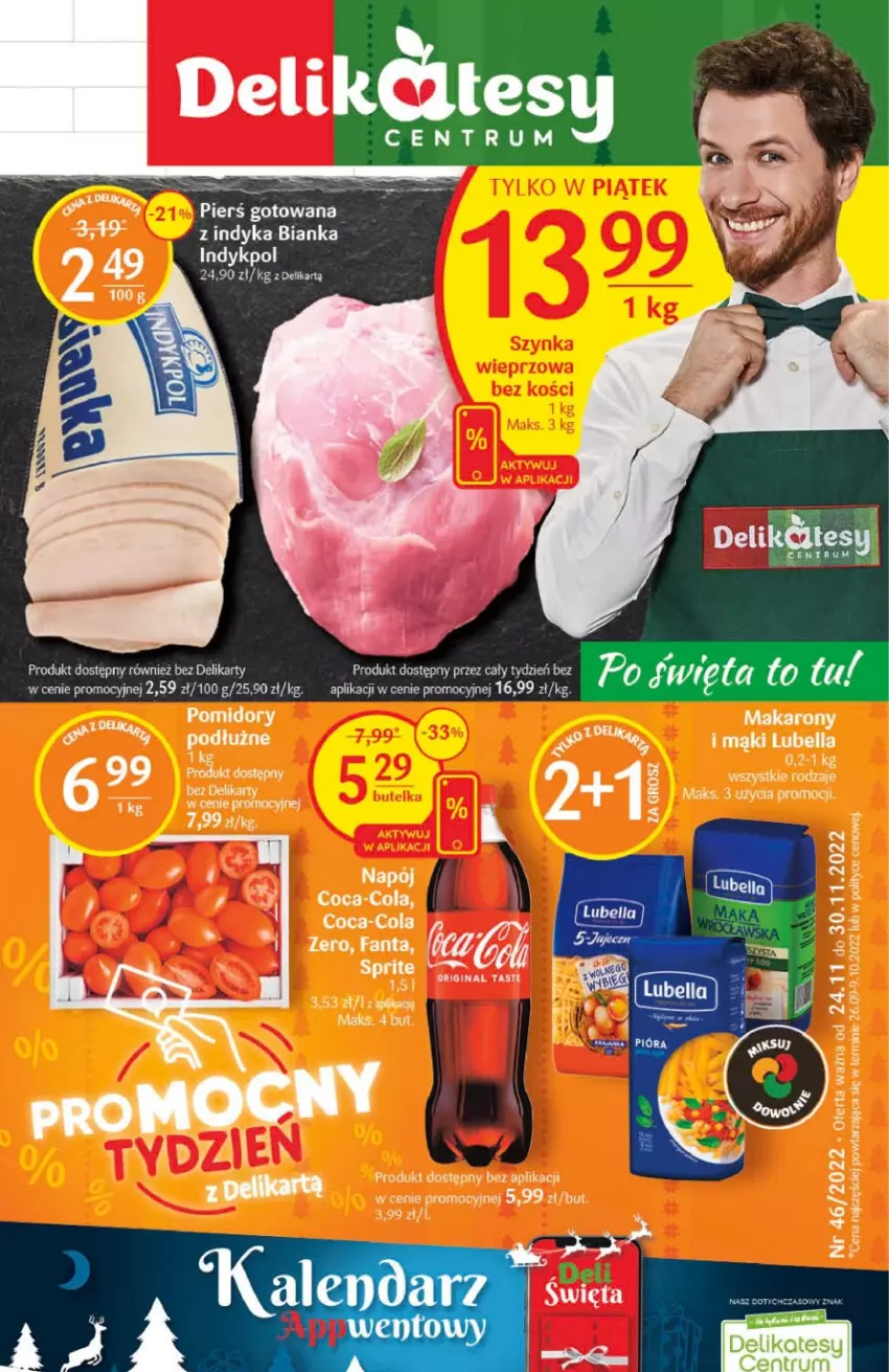 Gazetka promocyjna Delikatesy Centrum - Gazetka DC46 - ważna 24.11 do 30.11.2022 - strona 1 - produkty: Bell, Bella, Bianka, Fa, Fanta, Gin, Lubella, Makaron, Napój, Rum, Sprite