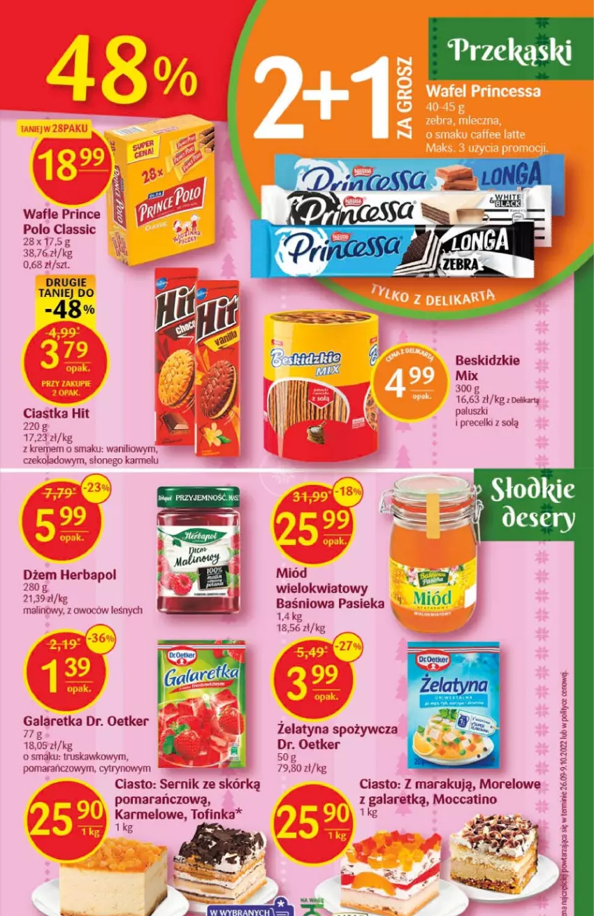 Gazetka promocyjna Delikatesy Centrum - Gazetka DC46 - ważna 24.11 do 30.11.2022 - strona 27 - produkty: Beskidzki, Ciastka, Dr. Oetker, Dżem, Gala, Herbapol, Inka, Miód, Precelki, Ser, Wafle