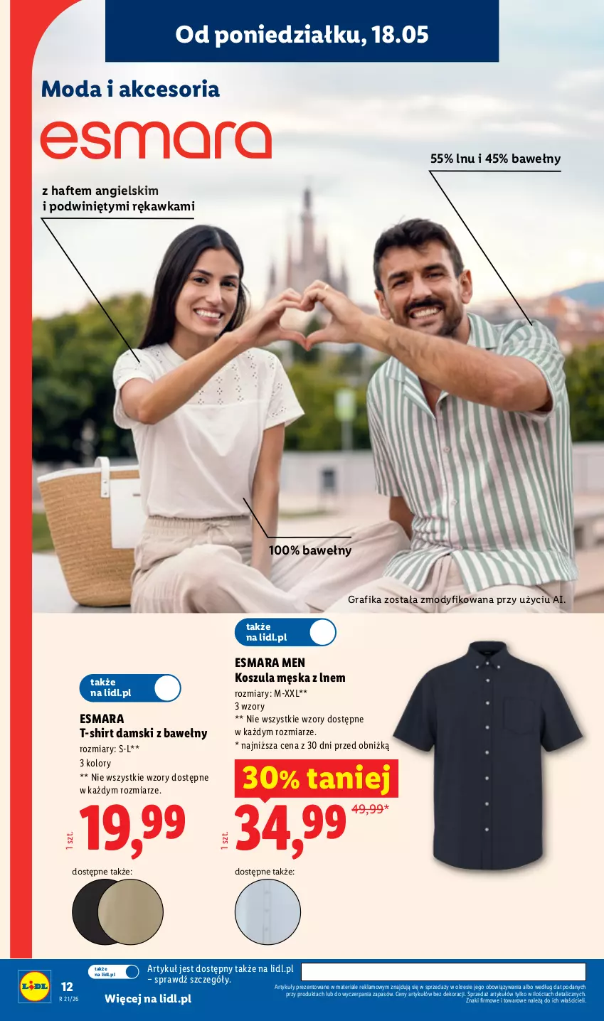 Gazetka promocyjna Lidl - Katalog ważny od 18.05 - ważna 18.05 do 23.05.2026 - strona 12 - produkty: Gra, Grafika, Kosz, Koszula, Moda, T-shirt