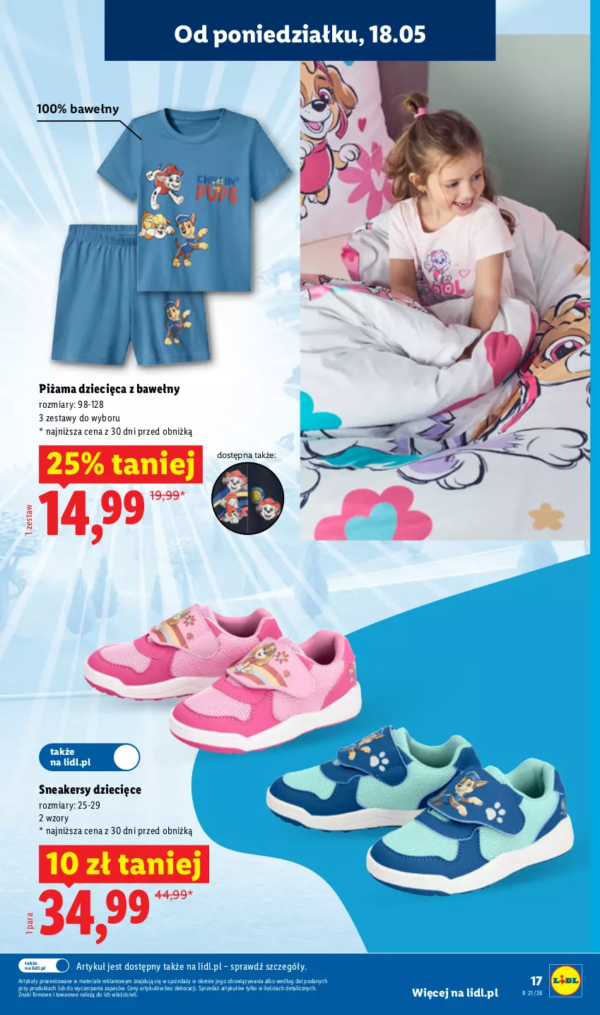 Gazetka promocyjna Lidl - Katalog ważny od 18.05 - ważna 18.05 do 23.05.2026 - strona 19 - produkty: Dzieci, Piżama, Sneakersy