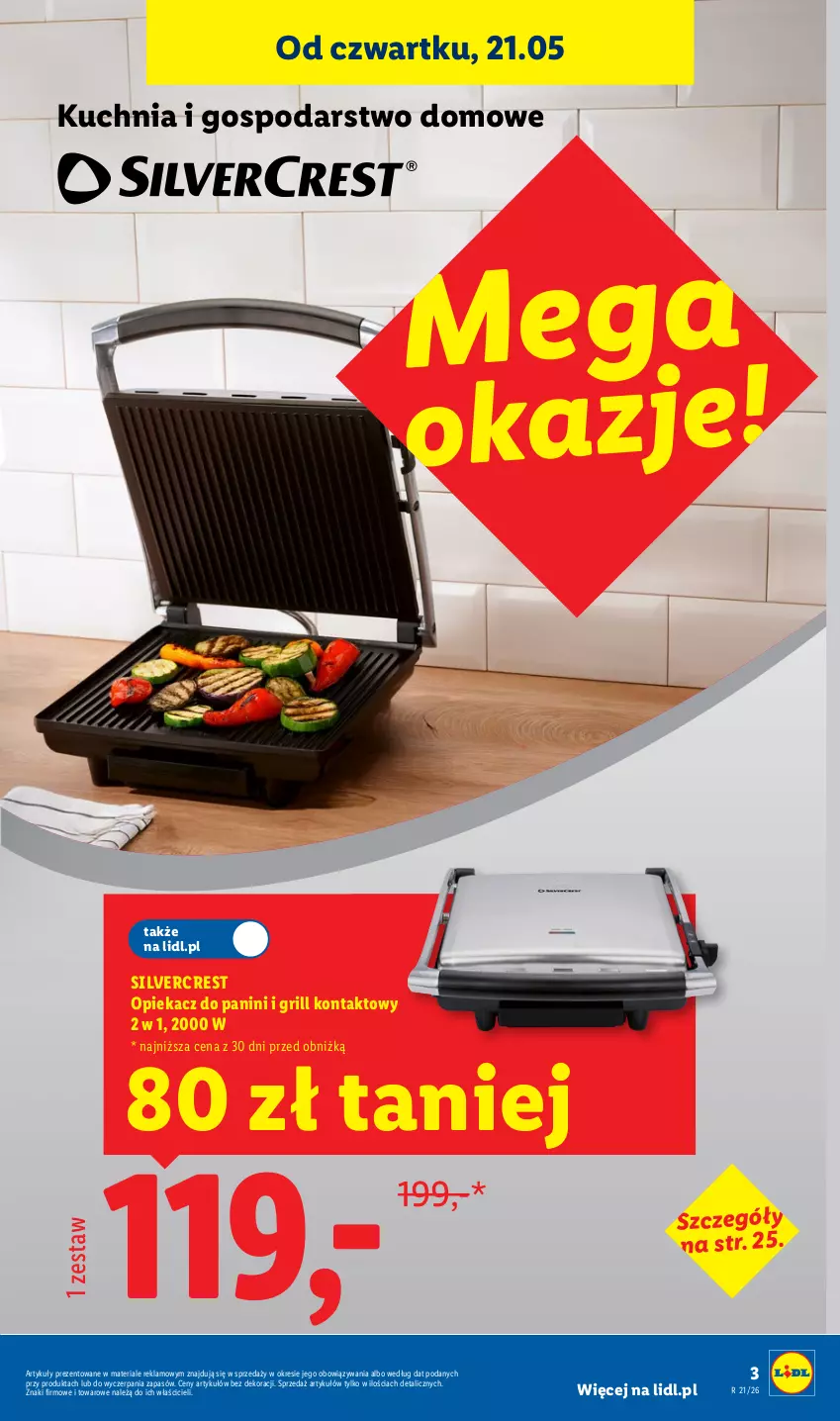 Gazetka promocyjna Lidl - Katalog ważny od 18.05 - ważna 18.05 do 23.05.2026 - strona 3 - produkty: Grill, Grill kontaktowy, Kuchnia, Silvercrest