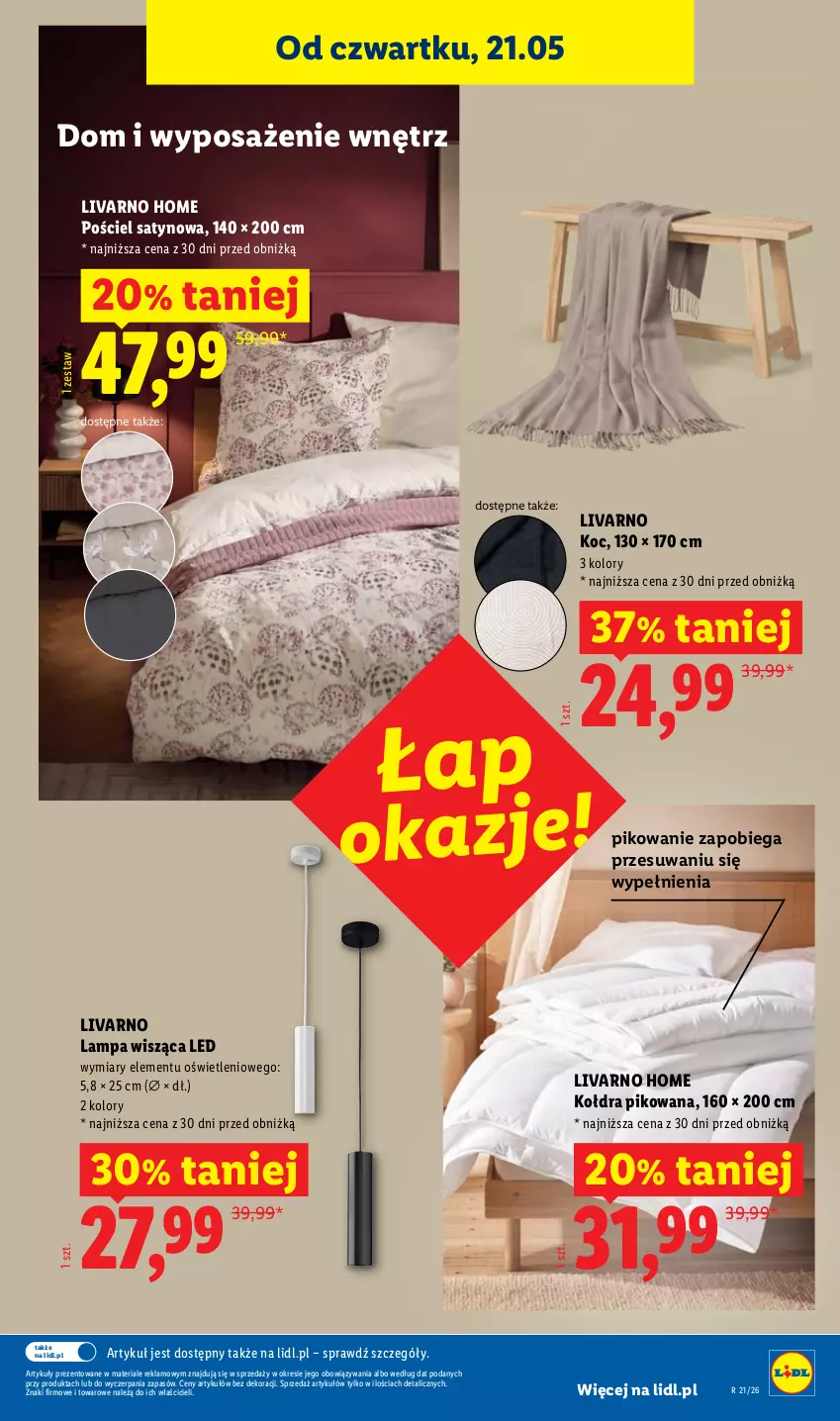 Gazetka promocyjna Lidl - Katalog ważny od 18.05 - ważna 18.05 do 23.05.2026 - strona 35 - produkty: Ivar, Koc, Kołdra, Lampa, Lampa wisząca, Pościel