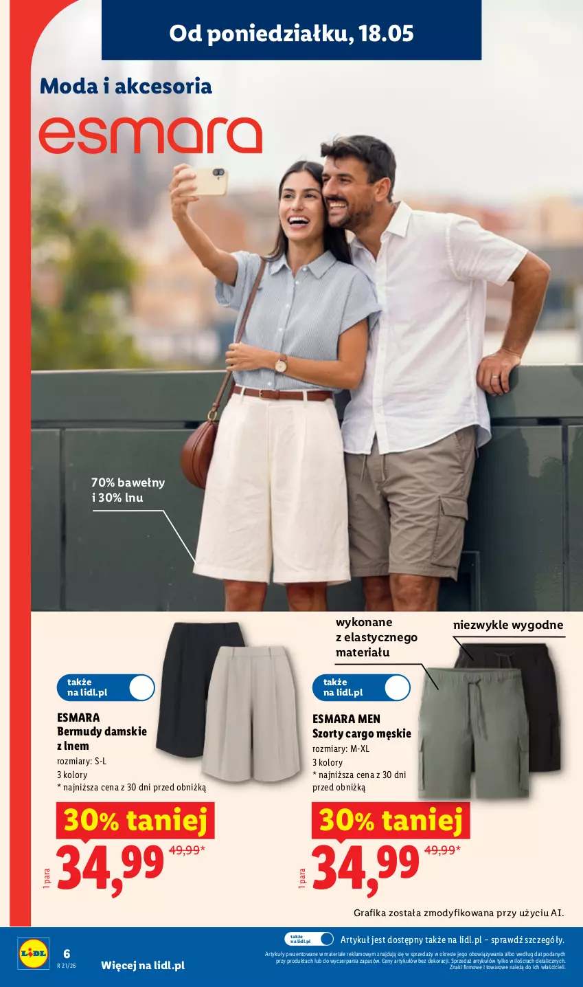 Gazetka promocyjna Lidl - Katalog ważny od 18.05 - ważna 18.05 do 23.05.2026 - strona 6 - produkty: Bermudy, Gra, Grafika, Moda, Szorty