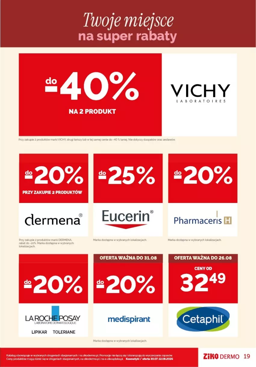 Gazetka promocyjna Ziko - Gazetka Ziko Dermo - ważna 30.07 do 12.08.2026 - strona 19 - produkty: Acer, Dermena, Fa, Lipikar, Pharmaceris, Vichy
