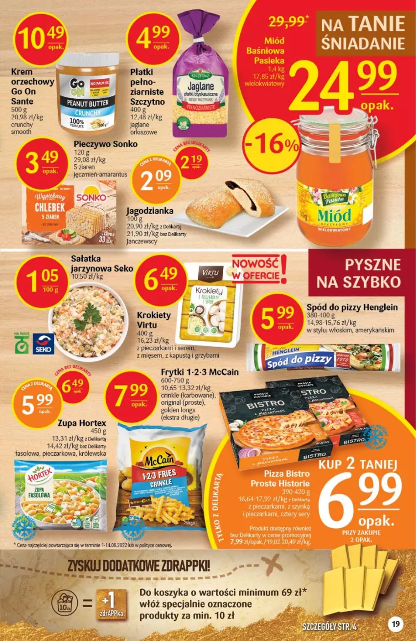 Gazetka promocyjna Delikatesy Centrum - Gazetka DC38 - ważna 29.09 do 05.10.2022 - strona 19 - produkty: BIC, Fa, Frytki, Gin, Hortex, Kapustą, Kosz, Krokiety, McCain, Piec, Pieczarka, Sałat, Sałatka, Sante, SEKO, Ser, Sonko, Virtu, Zupa