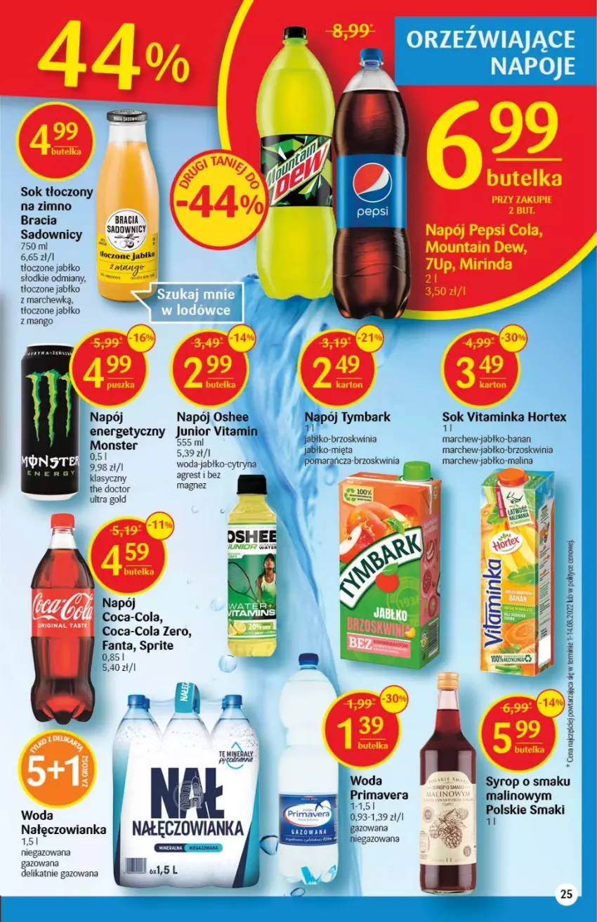 Gazetka promocyjna Delikatesy Centrum - Gazetka DC38 - ważna 29.09 do 05.10.2022 - strona 25 - produkty: Fa, Fanta, Gres, Inka, Magnez, Mango, Mięta, Nałęczowianka, Napój, Napoje, Prima, Primavera, Sok, Sprite, Syrop, Tymbark, Woda