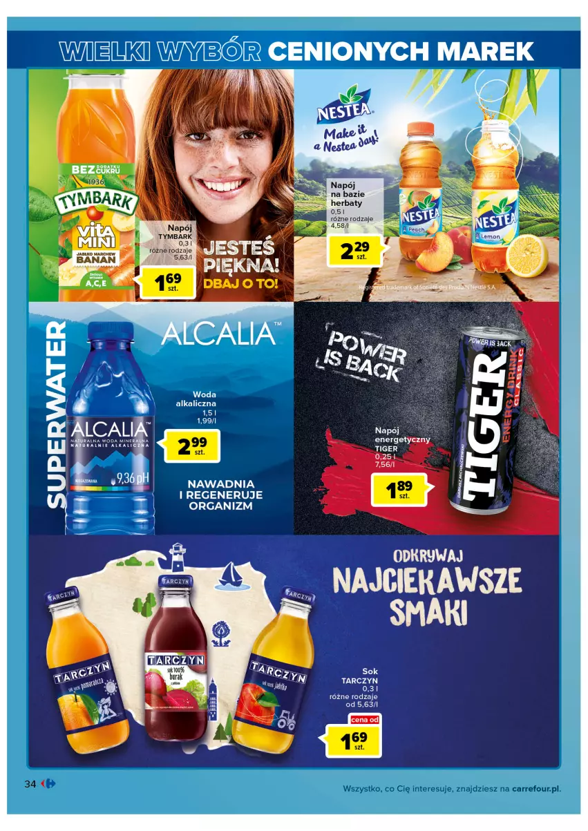 Gazetka promocyjna Carrefour - Gazetka Wielki wybór cenionych marek - ważna 01.03 do 12.03.2022 - strona 34 - produkty: Napój, Sok, Sony, Tymbark