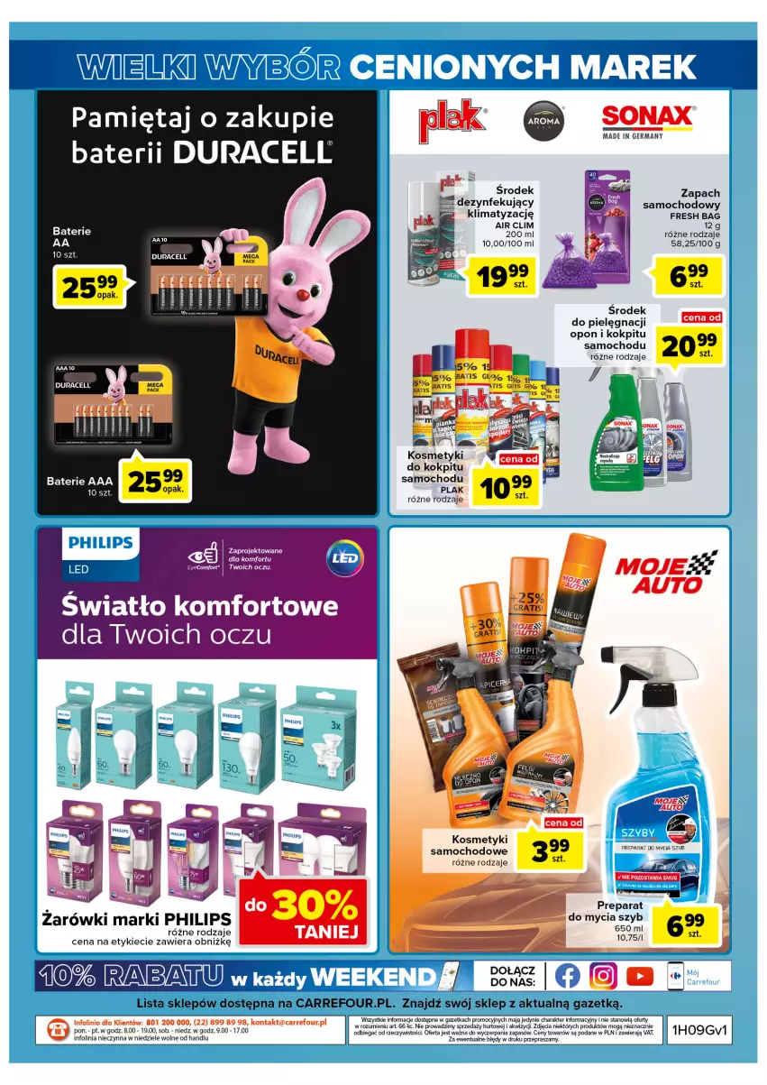 Gazetka promocyjna Carrefour - Gazetka Wielki wybór cenionych marek - ważna 01.03 do 12.03.2022 - strona 52 - produkty: Duracell, Mięta, O nas, Philips, Sonax