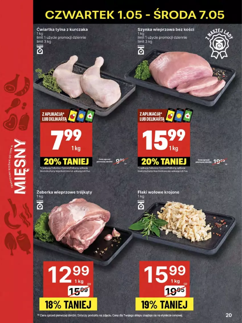 Gazetka promocyjna Delikatesy Centrum - Franczyza DC18 Czwartek - ważna 01.05 do 07.05.2025 - strona 20 - produkty: Dron, Flaki, Flaki wołowe, Kurczak, Rum, Szynka, Szynka wieprzowa