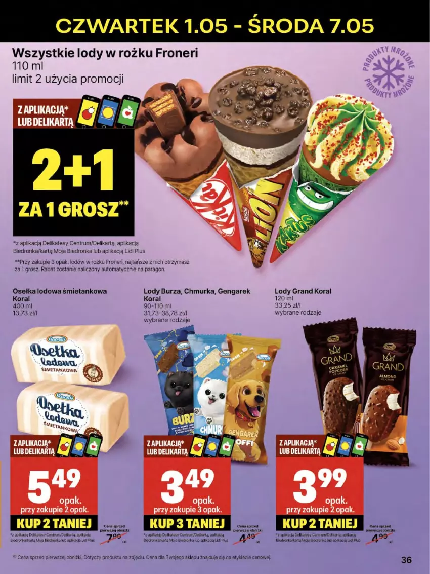 Gazetka promocyjna Delikatesy Centrum - Franczyza DC18 Czwartek - ważna 01.05 do 07.05.2025 - strona 36 - produkty: Dell, Dron, Gra, Lody, Orka, Rum