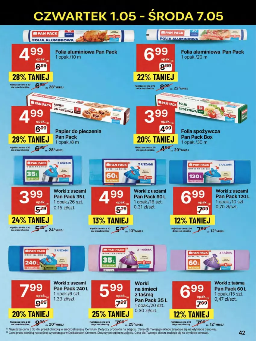 Gazetka promocyjna Delikatesy Centrum - Franczyza DC18 Czwartek - ważna 01.05 do 07.05.2025 - strona 42 - produkty: Folia aluminiowa, Papier, Papier do pieczenia, Piec, Rum