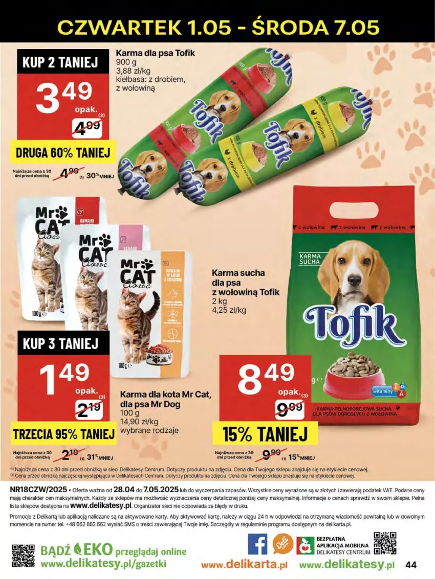 Gazetka promocyjna Delikatesy Centrum - Franczyza DC18 Czwartek - ważna 01.05 do 07.05.2025 - strona 44 - produkty: Gra, Kiełbasa, Mobil, Rum, Wołowina