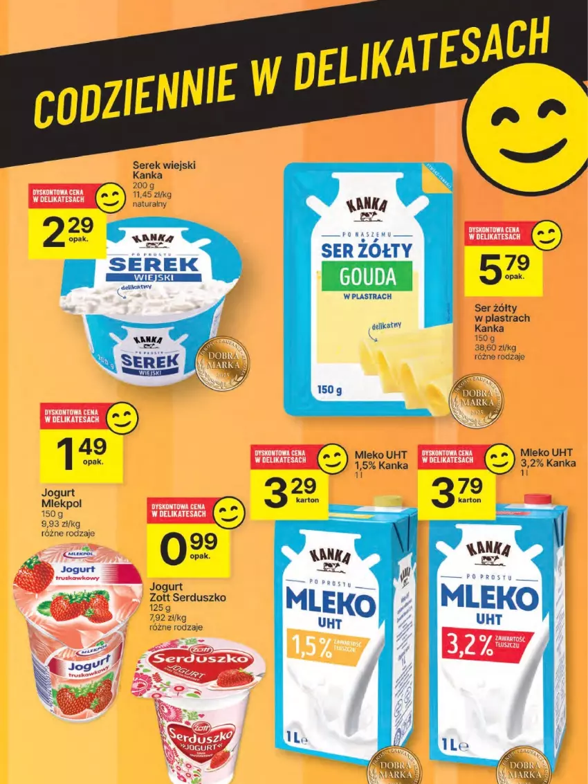 Gazetka promocyjna Delikatesy Centrum - Franczyza DC18 Czwartek - ważna 01.05 do 07.05.2025 - strona 48 - produkty: Jogurt, Mleko, Ser, Serek, Serek wiejski, Zott
