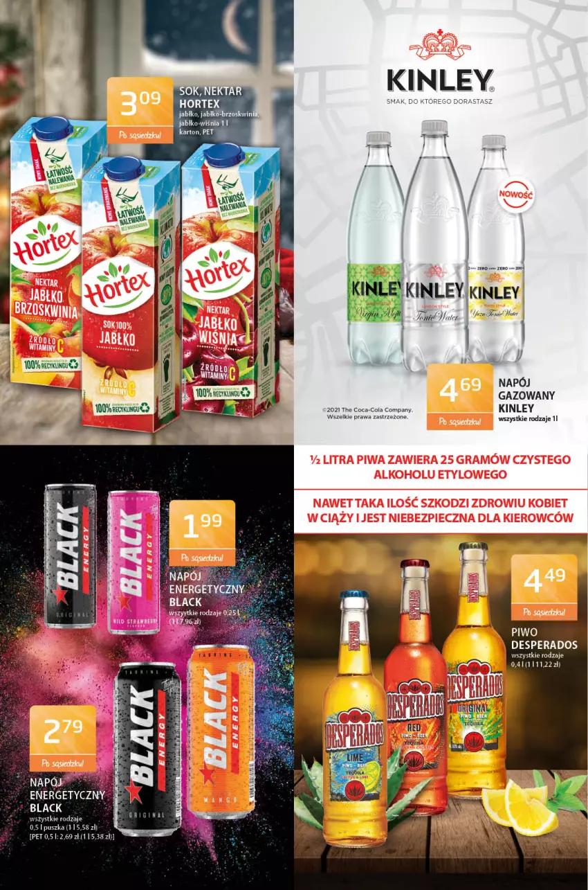 Gazetka promocyjna ABC - Gazetka - ważna 04.01 do 17.01.2022 - strona 6 - produkty: Coca-Cola, Desperados, Hortex, Napój, Napój gazowany, Piwo