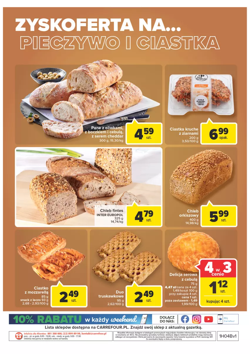 Gazetka promocyjna Carrefour - Gazetka Market Okazje stycznia - ważna 03.01 do 31.01.2022 - strona 4 - produkty: Cheddar, Chleb, Ciastka, Delicja serowa, Ser