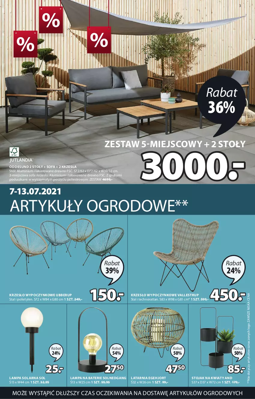 Gazetka promocyjna Jysk - Oferta tygodnia - ważna 07.07 do 20.07.2021 - strona 4 - produkty: Fa, Krzesło, Lakier, Lampa, Latarnia, Poduszka, Sofa, Stojak, Stół