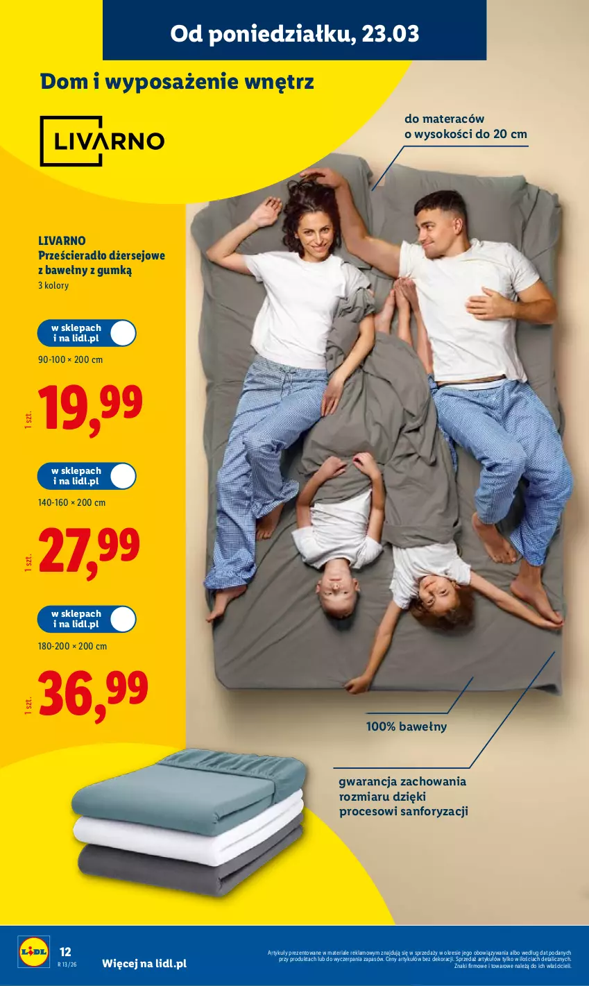 Gazetka promocyjna Lidl - Katalog ważny od 23.03 - ważna 23.03 do 29.03.2026 - strona 12 - produkty: Ivar, Materac, Prześcieradło, Sok, Tera