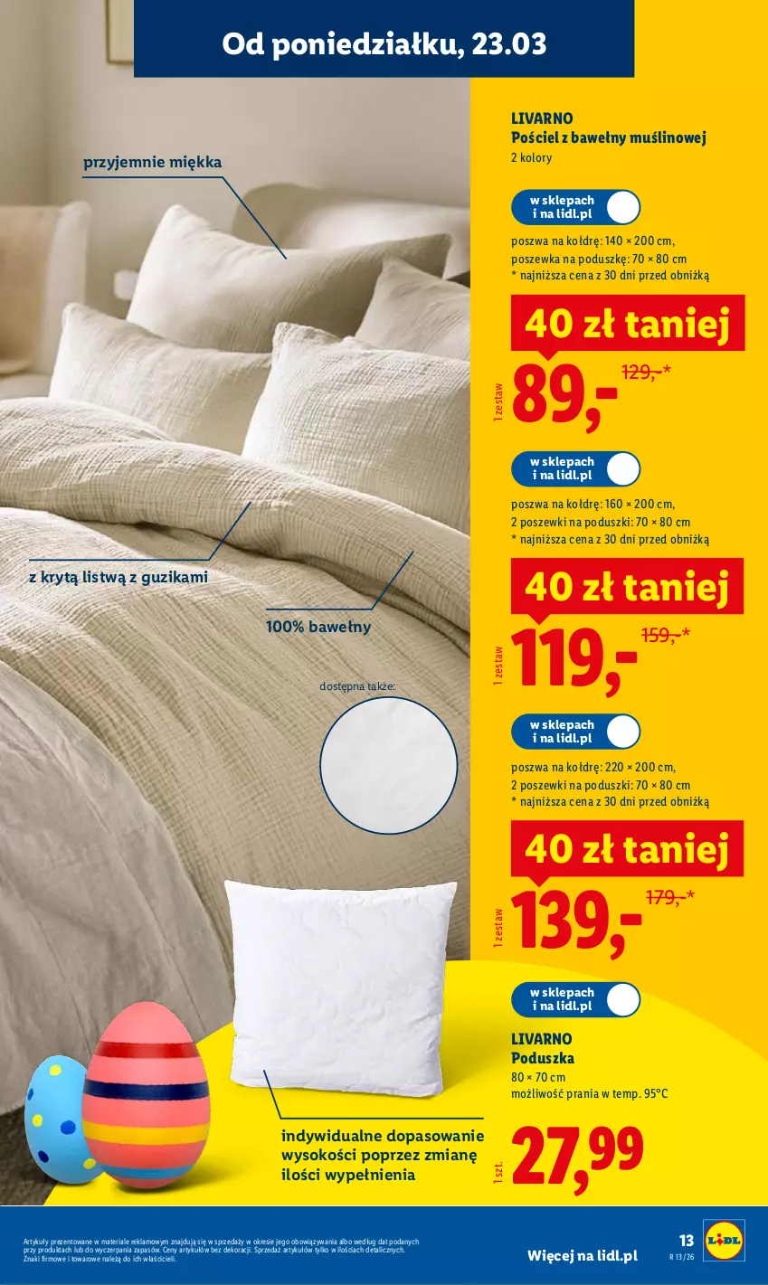 Gazetka promocyjna Lidl - Katalog ważny od 23.03 - ważna 23.03 do 29.03.2026 - strona 13 - produkty: Ivar, Poduszka, Pościel, Poszewka, Sok