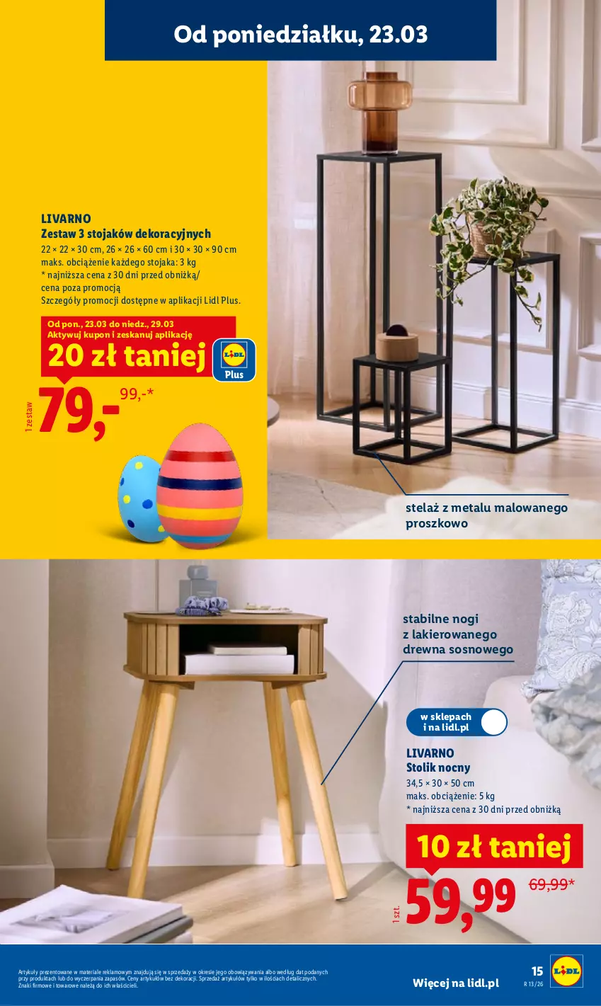 Gazetka promocyjna Lidl - Katalog ważny od 23.03 - ważna 23.03 do 29.03.2026 - strona 15 - produkty: Ivar, Lakier, Sos, Stojak, Stolik, Stolik nocny
