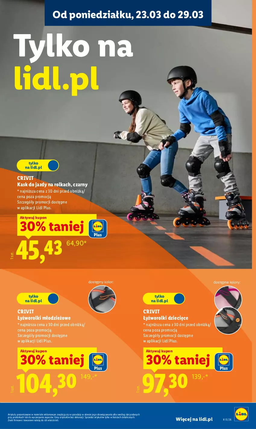 Gazetka promocyjna Lidl - Katalog ważny od 23.03 - ważna 23.03 do 29.03.2026 - strona 31 - produkty: Dzieci, Kask, Rolki