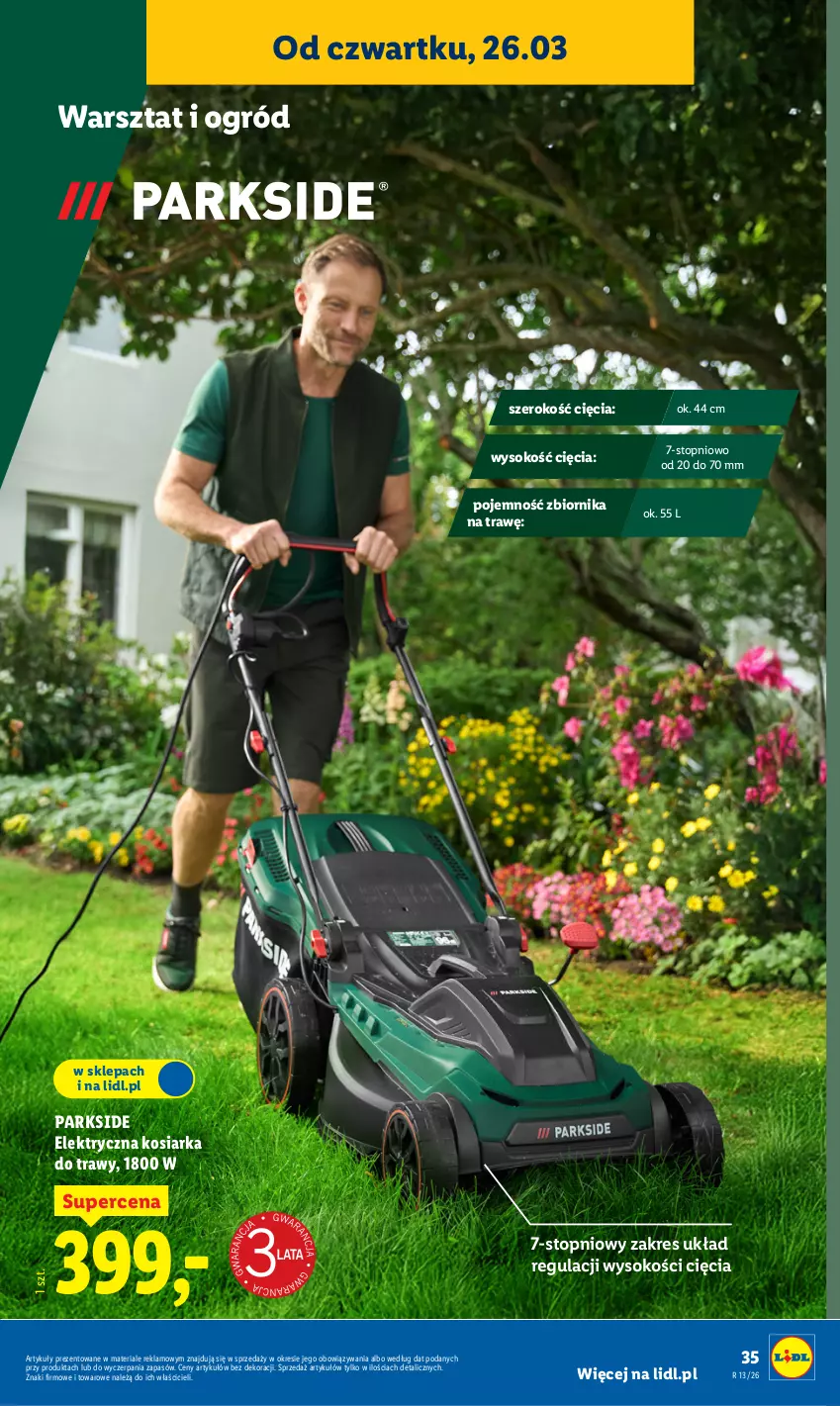 Gazetka promocyjna Lidl - Katalog ważny od 23.03 - ważna 23.03 do 29.03.2026 - strona 45 - produkty: Kosiarka, Ogród, Parkside, Sok, Top