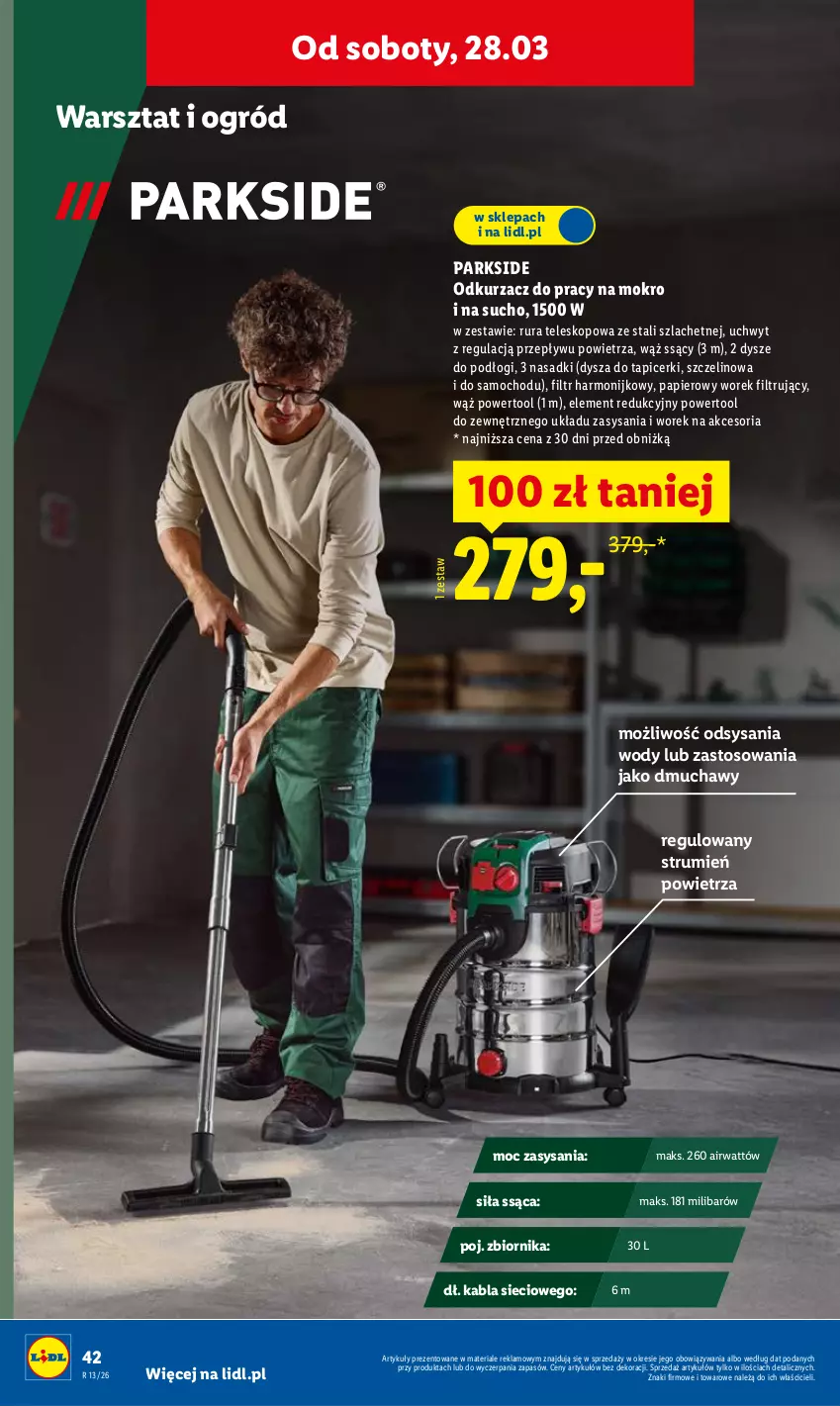 Gazetka promocyjna Lidl - Katalog ważny od 23.03 - ważna 23.03 do 29.03.2026 - strona 52 - produkty: Odkurzacz, Ogród, Papier, Parkside, Rum, Rura, Teleskop