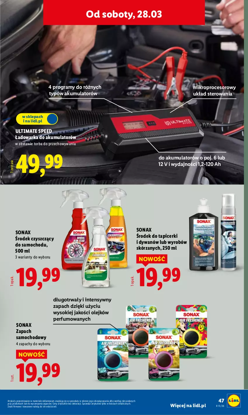 Gazetka promocyjna Lidl - Katalog ważny od 23.03 - ważna 23.03 do 29.03.2026 - strona 57 - produkty: Akumulator, Dywan, Gra, Olej, Perfum, Procesor, Sok, Sonax, Torba, Warka