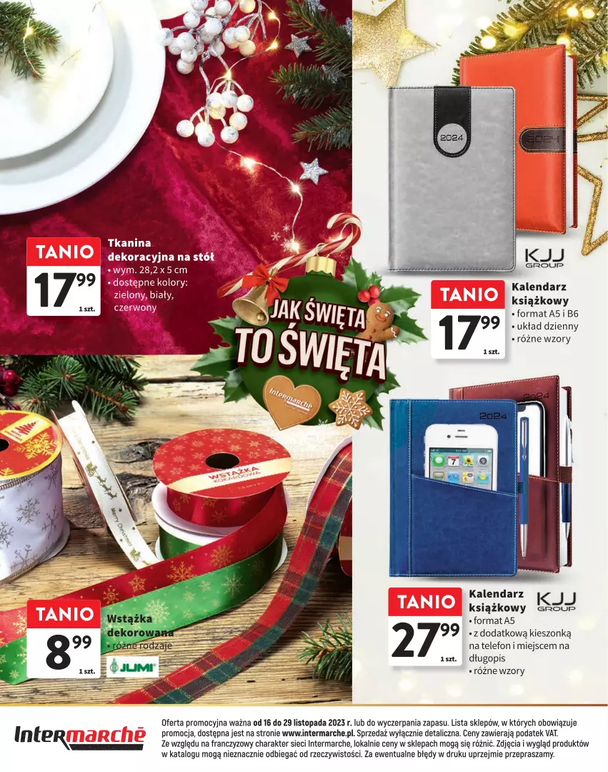 Gazetka promocyjna Intermarche - Gazetka Intermarche - ważna 16.11 do 29.11.2023 - strona 16 - produkty: Długopis, Kalendarz, Telefon, Top