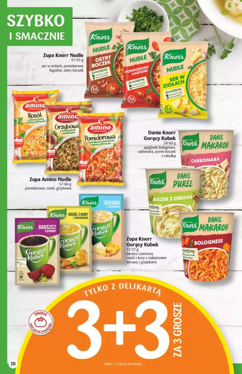 Gazetka promocyjna Delikatesy Centrum - Gazetka DC04 - ważna 27.01 do 02.02.2022 - strona 20 - produkty: Boczek, Knorr, Kubek, Makaron, Pur, Rosół, Ser, Spaghetti, Zupa