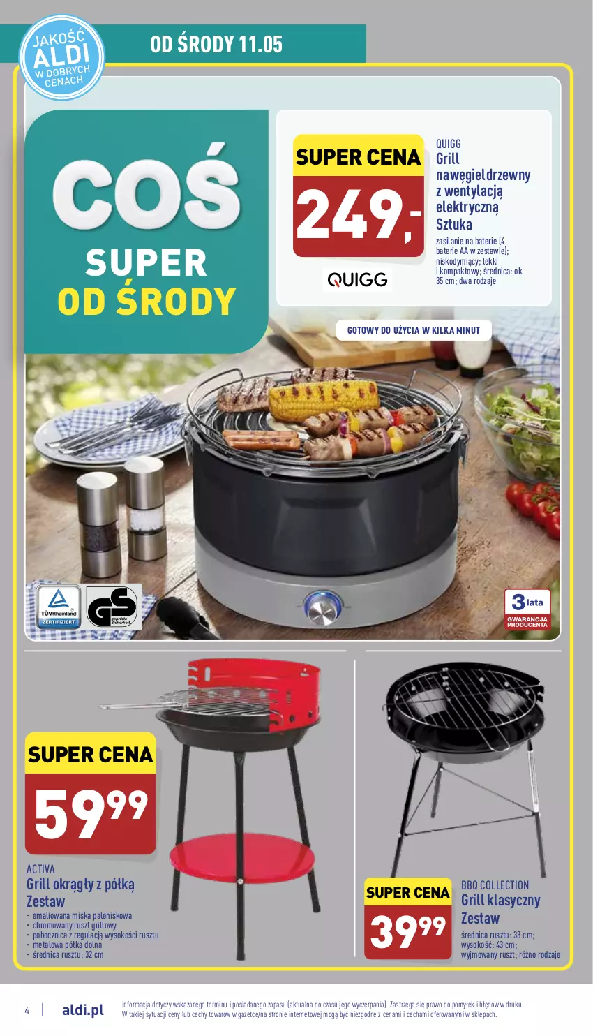 Gazetka promocyjna Aldi - Zaplanuj zakupy wcześniej - ważna 11.05 do 14.05.2022 - strona 4 - produkty: Grill, Miska, Palenisko, Półka, Silan, Sok, Węgiel drzewny