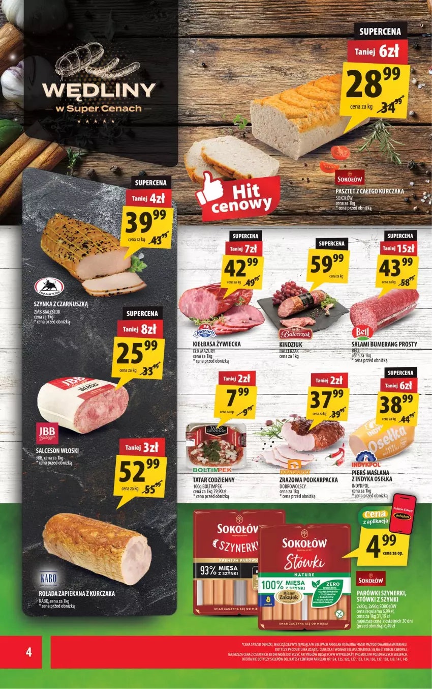 Gazetka promocyjna Arhelan - Gazetka - ważna 11.09 do 20.09.2026 - strona 4 - produkty: Bumerang, Fa, Karp, Kiełbasa, Kurczak, LANA, Parówki, Rolada, Rum, Salceson, Szynka