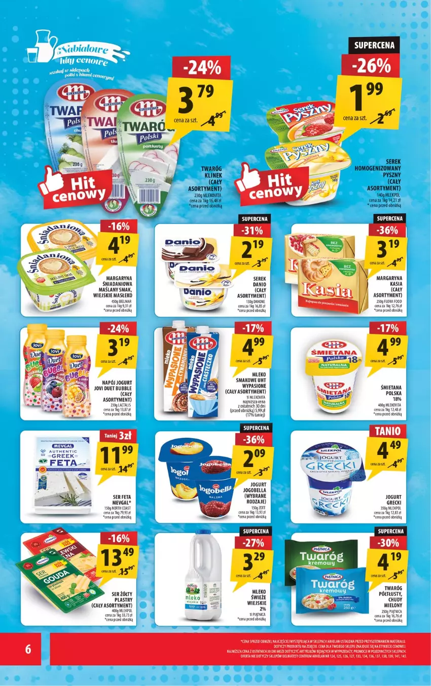 Gazetka promocyjna Arhelan - Gazetka - ważna 11.09 do 20.09.2026 - strona 6 - produkty: Bell, Bella, Danio, Danone, Feta, Flora, Hama, HP, Jogobella, Jogurt, Margaryna, Mleko, Napój, Piec, Ser, Serek, Twaróg