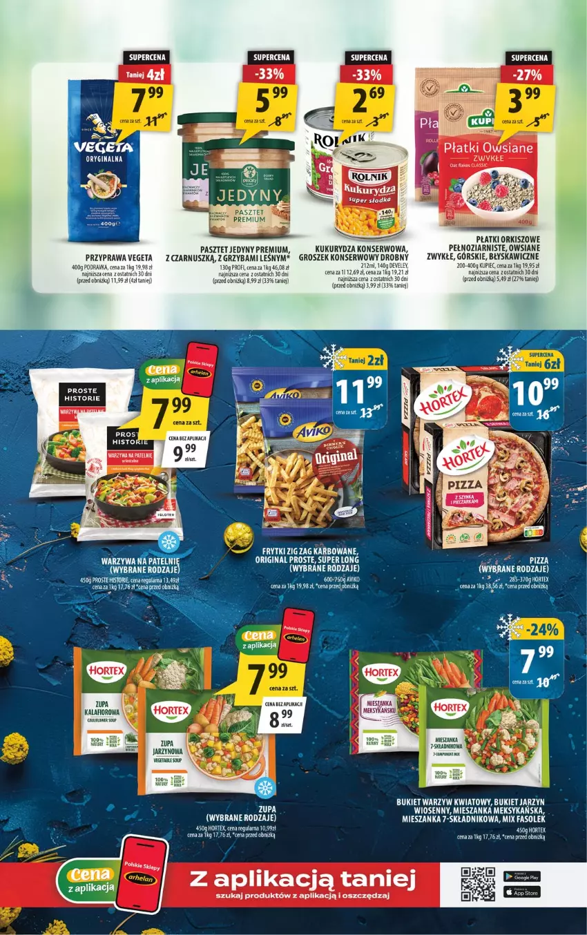 Gazetka promocyjna Arhelan - Gazetka - ważna 11.09 do 20.09.2026 - strona 9 - produkty: Bukiet, Bukiet warzyw, Fa, Frytki, Groszek, Hortex, Kalafior, Kukurydza, Kukurydza konserwowa, Kupiec, Mieszanka meksykańska, Pasztet, Piec, Płatki orkiszowe, Płatki owsiane, Podravka, Ser, Vegeta