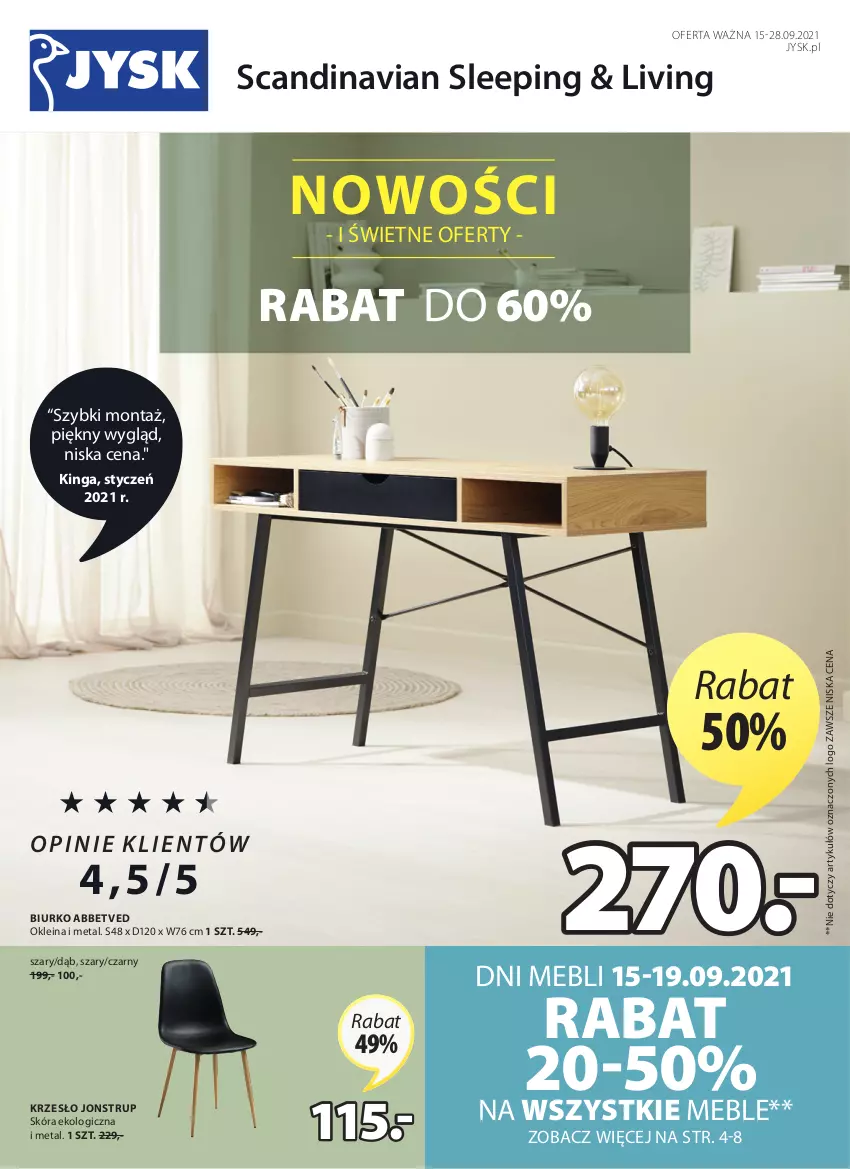 Gazetka promocyjna Jysk - Oferta tygodnia - ważna 15.09 do 28.09.2021 - strona 2 - produkty: Biurko, Krzesło, Meble