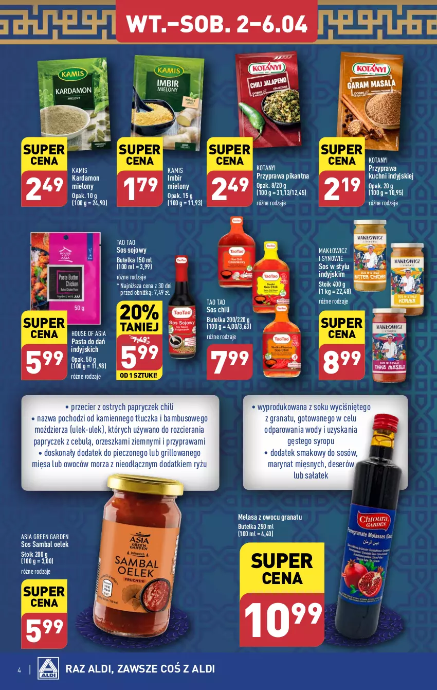 Gazetka promocyjna Aldi - Poznaj orientalne smaki - ważna 02.04 do 06.04.2024 - strona 4 - produkty: Deser, Gra, Granat, Grill, House of Asia, Imbir, Kamis, Piec, Ryż, Sałat, Ser, Sok, Sos, Sos sojowy, Syrop