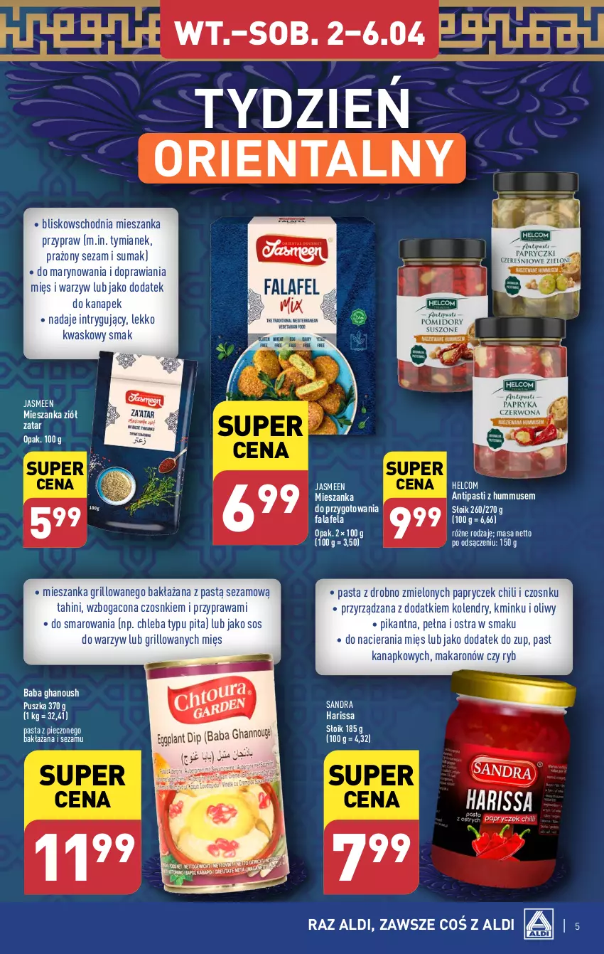 Gazetka promocyjna Aldi - Poznaj orientalne smaki - ważna 02.04 do 06.04.2024 - strona 5 - produkty: Chleb, Fa, Grill, HELCOM, Hummus, Makaron, Mus, Piec, Sezam, Sos