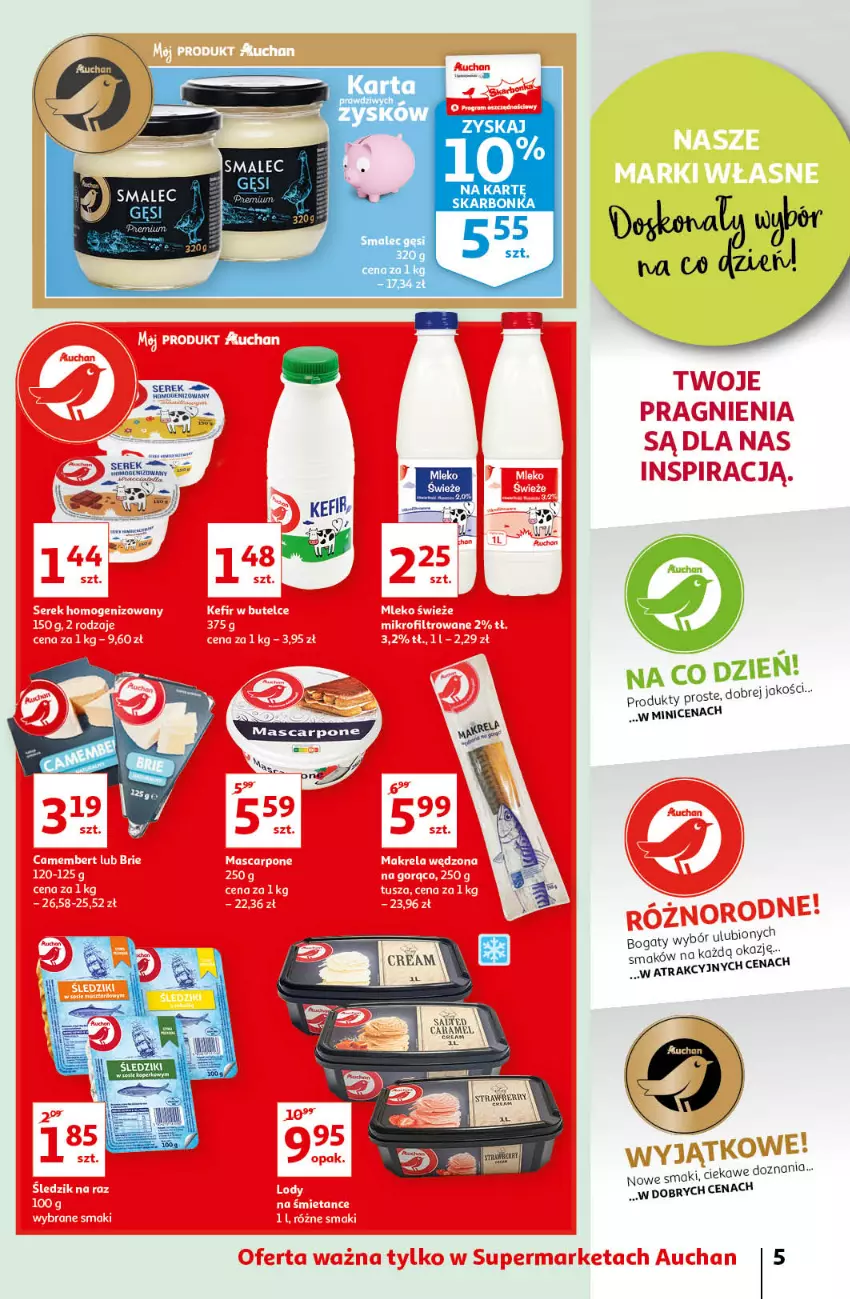 Gazetka promocyjna Auchan - Magic Birds Supermarkety - ważna 15.04 do 21.04.2021 - strona 5 - produkty: Kefir, Ser, Serek