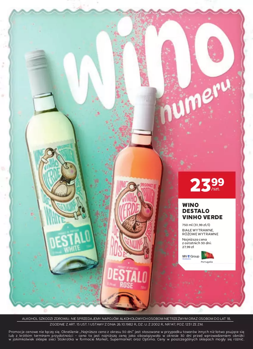 Gazetka promocyjna Stokrotka - Oferta alkoholowa - ważna 13.08 do 11.09.2024 - strona 15 - produkty: Optima, Por, Wino